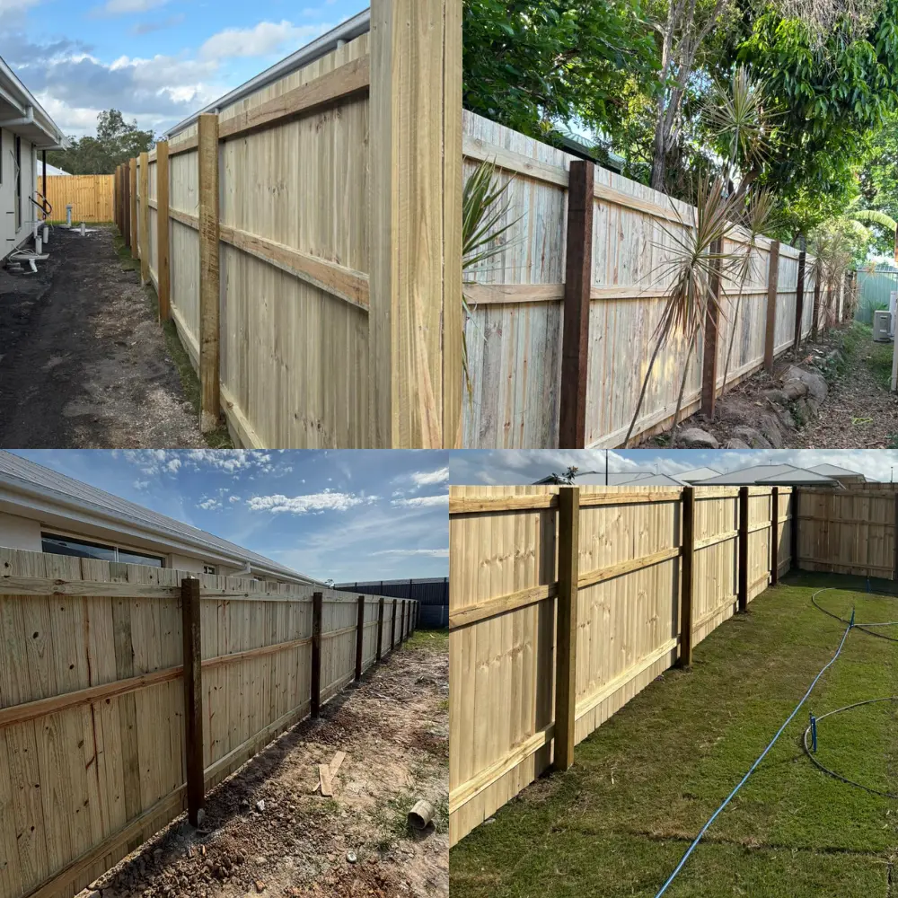 Freshly built timber fence in Brisbane
